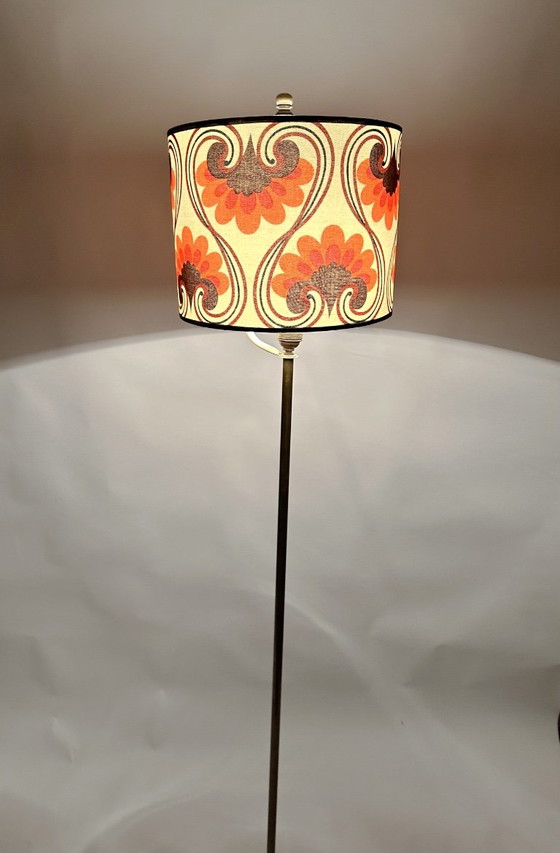 Vintage 60s Floor light, Metal, Textile, Black (photo 4 of 14)