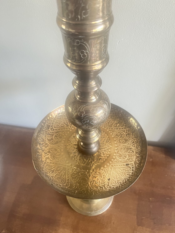 Image 1 of Marokkaans messing kandelaar antiek vintage 