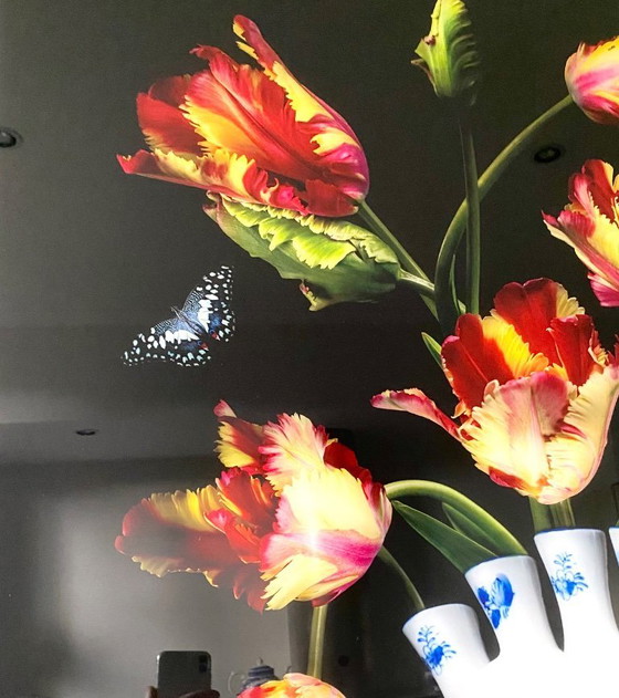 Image 1 of Vaso con tulipani pappagallo