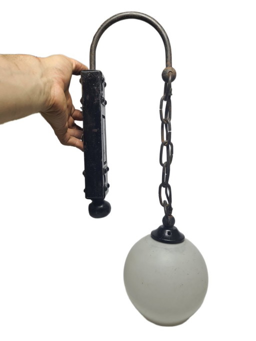 Communist Wall Lamp by Polam, Poland, 1980s – wandlampen, Glass, Metal