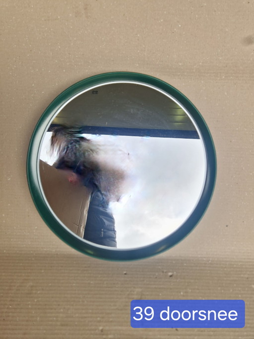 Vintage Mirror with Green Rim