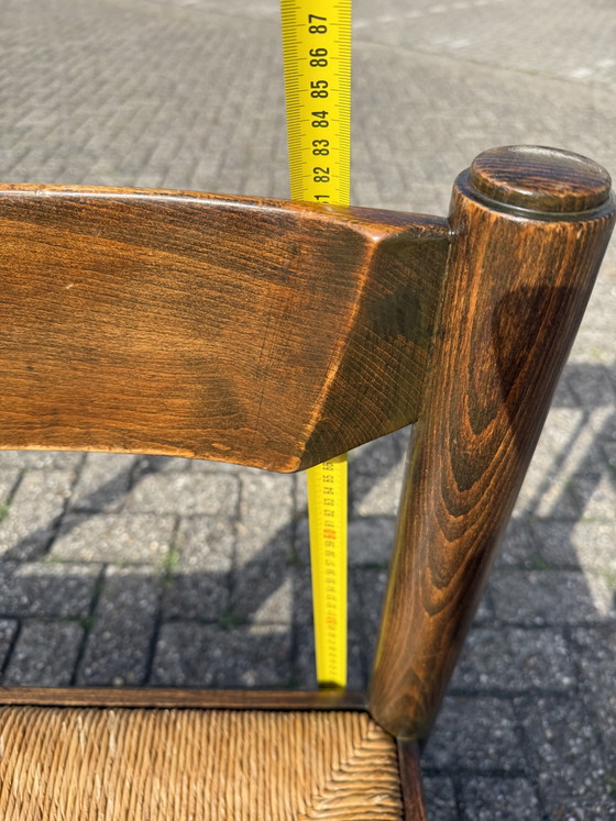 4x Vico Magistretti Eettafel Set – Eetkamerstoelen, Wood, Wicker (photo 9 of 14)