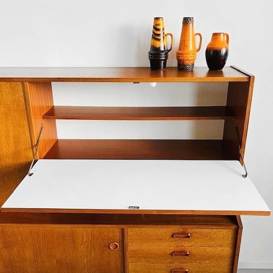 Image 1 of Vintage Mid-century Deens design highboard kast vintage teak 1960's