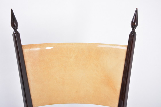 Image 1 of Set of Four Italian High Back Dining Chairs by Aldo Tura