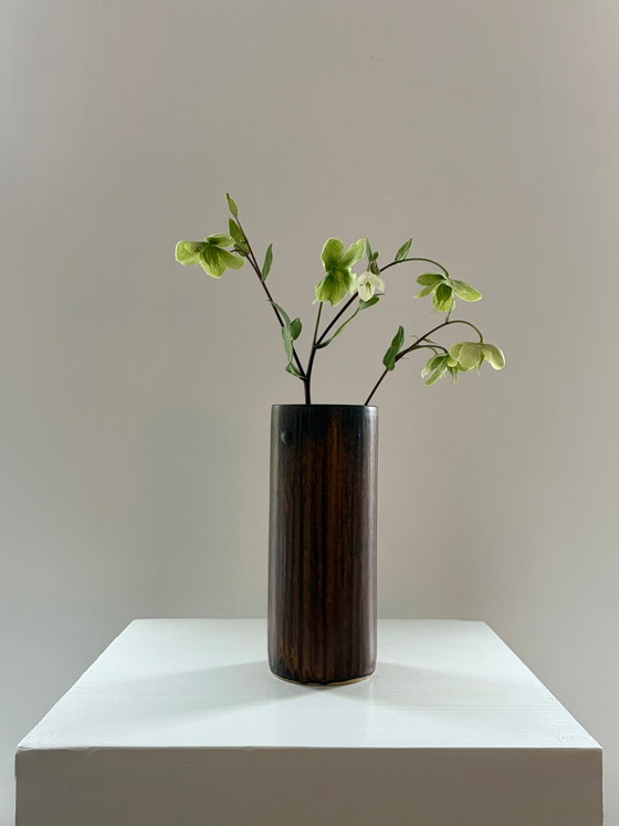 Vintage cilindrische keramische vaas – Vazen, Ceramic (photo 4 of 5)