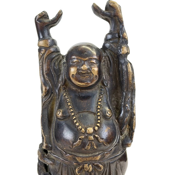Estatua antigua de bronce de Budai China finales de la dinastía Qing 23cm – Esculturas, Bronze (photo 8 of 10)
