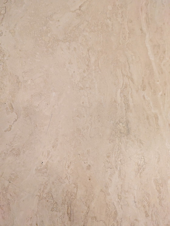 Image 1 of Round travertine table, UP&UP, Italy, 1970s