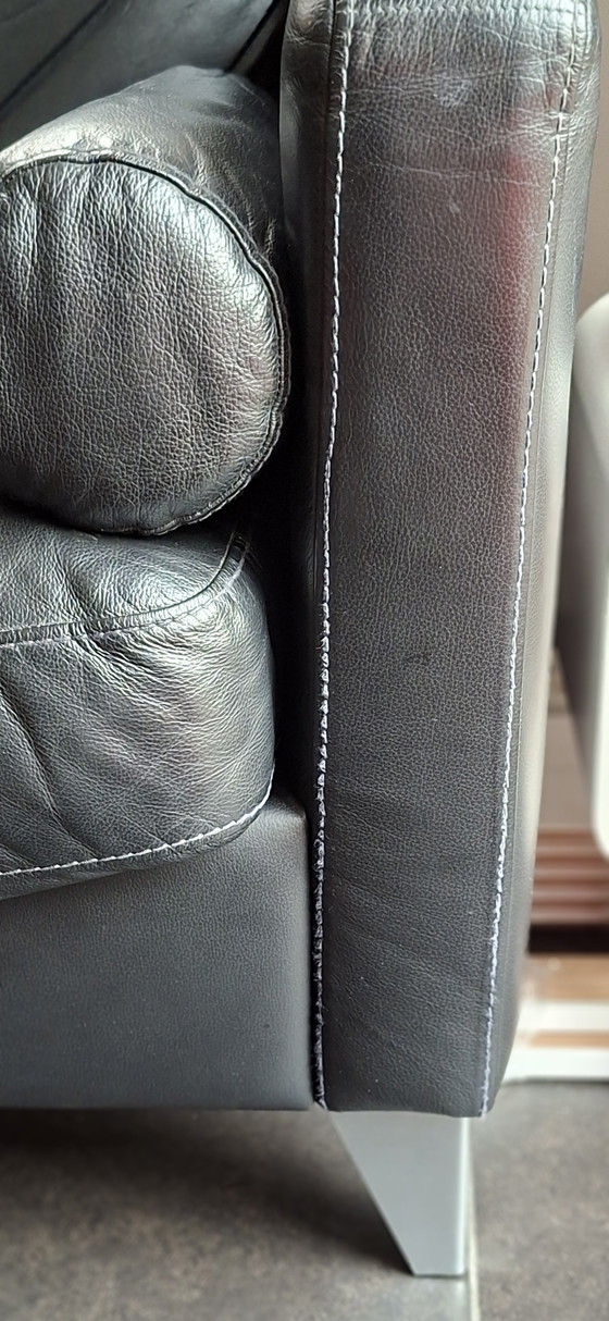 Image 1 of Magnifique canapé Machalke 2 places en cuir noir