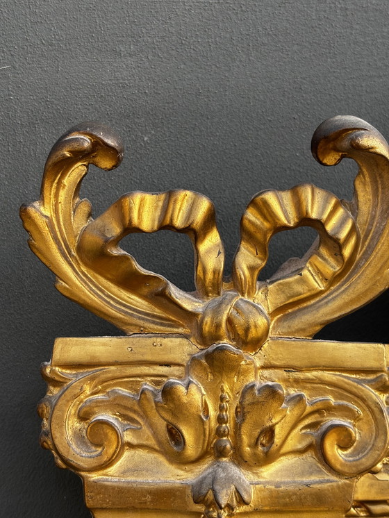 Image 1 of Antique Napoléon III pediment mirror – gilded wood – approx. 1870 – 215 cm