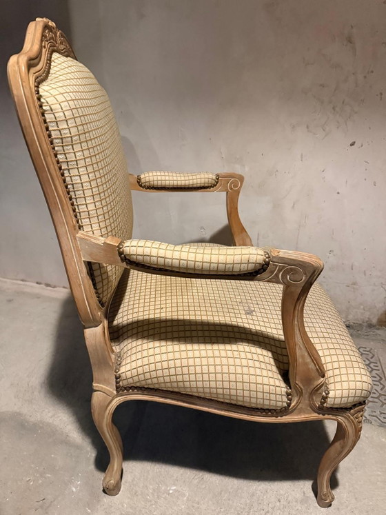 Pair of Louis XV style carved wood armchairs – to be re-upholstered – style Louis XV, Side chairs (photo 3 of 5)