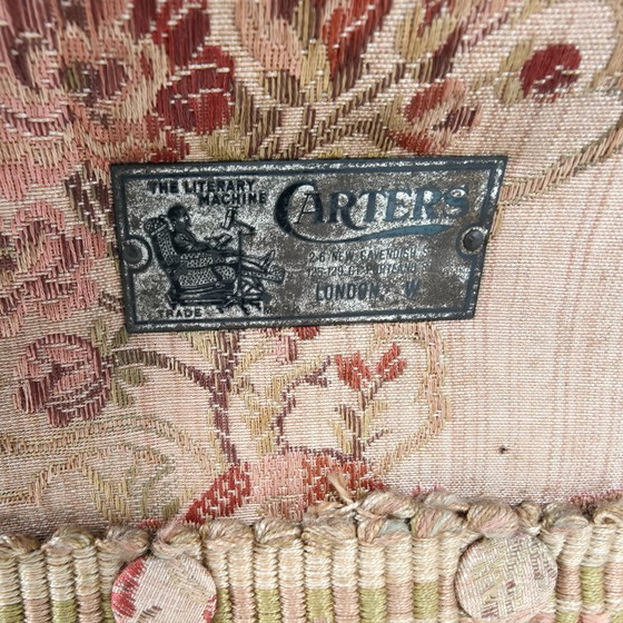 Image 1 of Antique English Carter's library chair on wheels