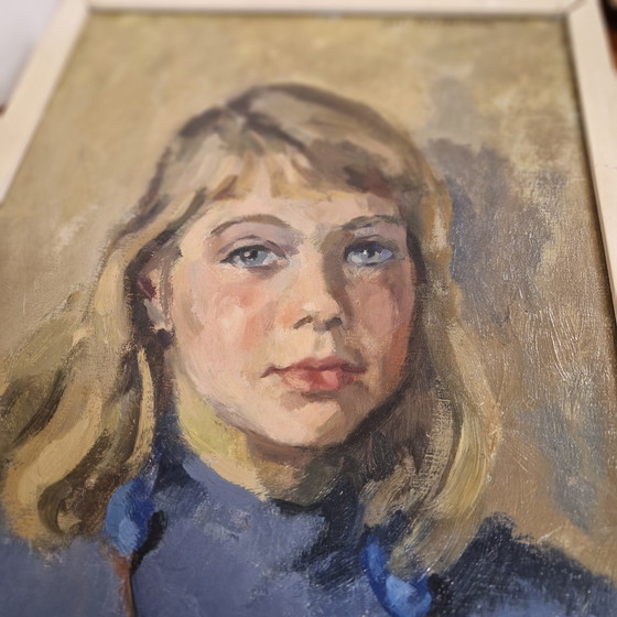 Image 1 of Óleo sobre lienzo Mari Trappeniers pintura antigua