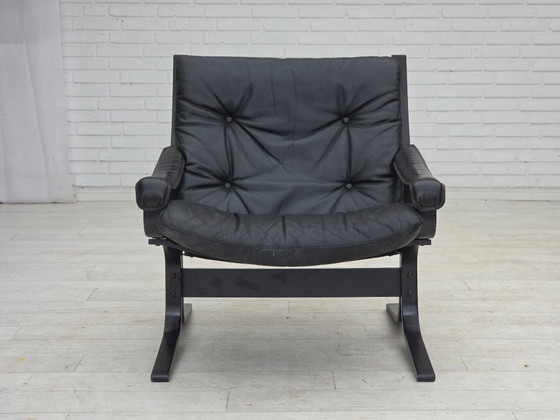Image 1 of 1970s, Norwegian design by Ingmar Relling, model "Siesta", furniture leather.