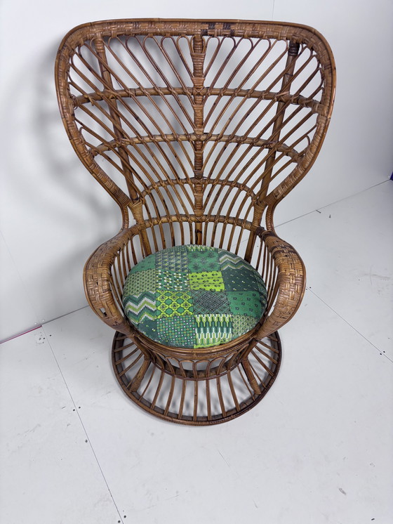 Image 1 of Vintage Peacock Chair Rattan Bamboo