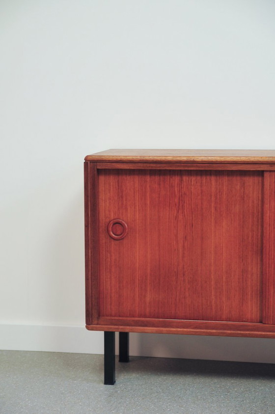 Mobile vintage in teak con ante scorrevoli – Mobili contenitori, Metal, Wood (photo 4 of 8)