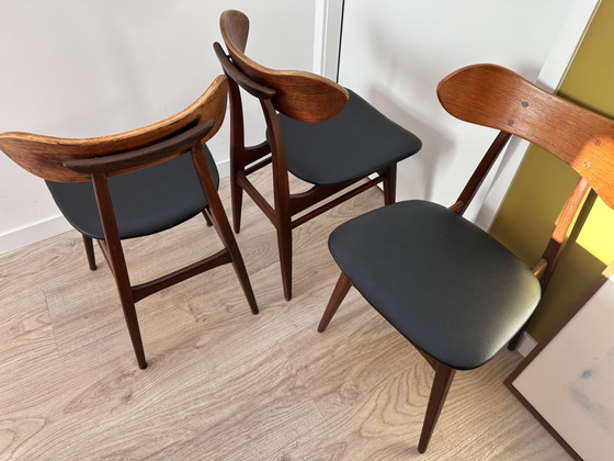 Louis van Teeffelen, Kastrup Dining chairs (3x), Wood, Skai, Black (photo 6 of 8)