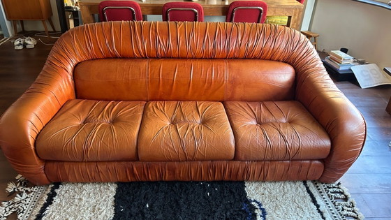 Image 1 of Divano in pelle a 3 posti di George Bighinello (Italia, anni '70)