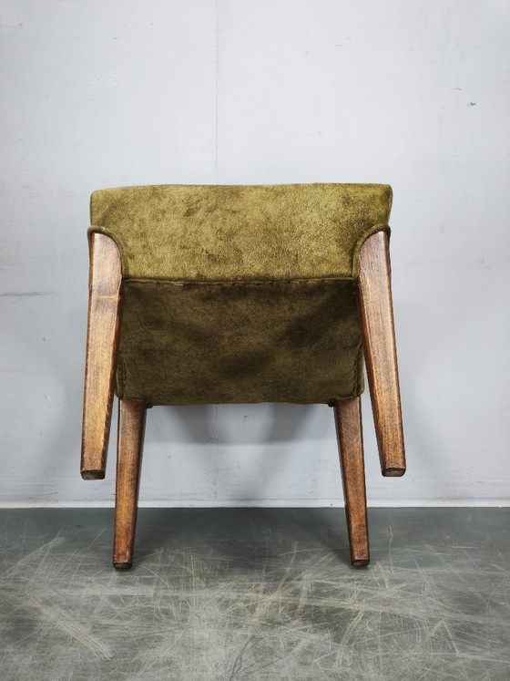 Image 1 of Art Deco Beech Wood Stool, Czechoslovakia, 1930s