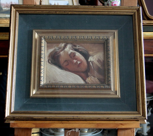 "Sleeping Girl" by Francesco Galante (1884-1972), signed work