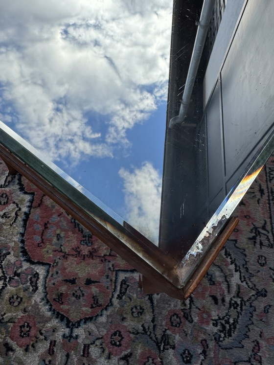 Image 1 of Small wooden coffee table and mirror from the 1950s