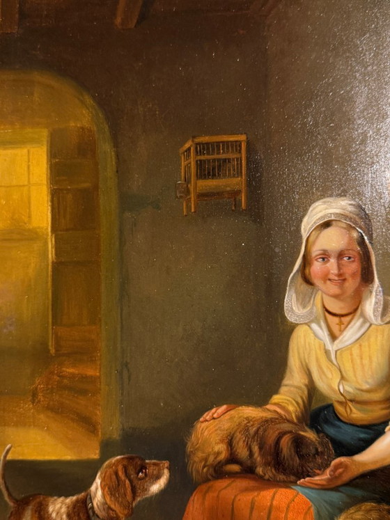 Image 1 of Zacharia Noterman (1823 - 1890) - dipinto ad olio del XIX secolo