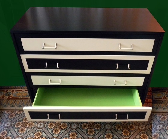 Image 1 of Cassettone vintage a 4 cassetti N/Bl.