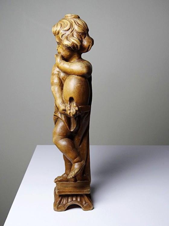 Putto met honing in houtsnijwerk, naar een ontwerp van Feuchtmayer, Duitsland – Vintage, Decoratieve objecten (photo 4 of 11)