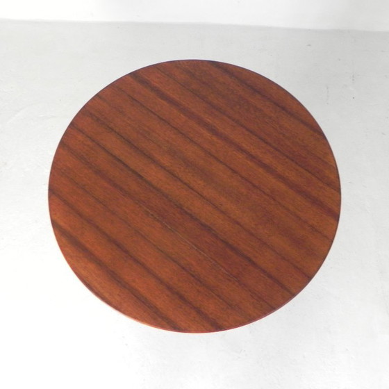 Image 1 of Vintage teak table with 6 narrow and 1 wide style, 1980s