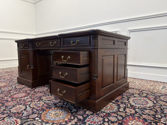 Scrivania classica inglese Partnerdesk – Scrivanie, Leather, Wood (photo 15 of 19)