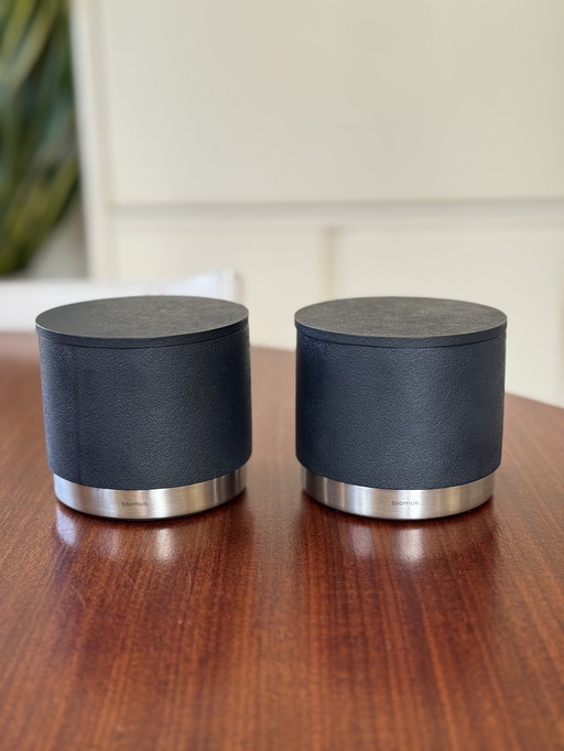 Blomus ARA 2er-Set Aufbewahrungsboxen – modernes Design in Schwarz-Anthrazit