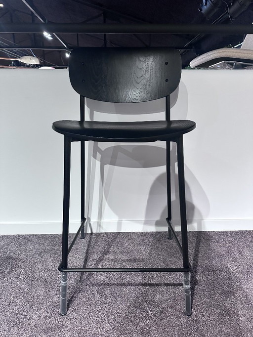 2 Black Vintage Bar Stools