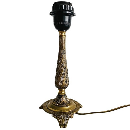 Antiker Jugendstil-Lampenfuß aus Messing mit Akanthusmuster, 1910er Jahre