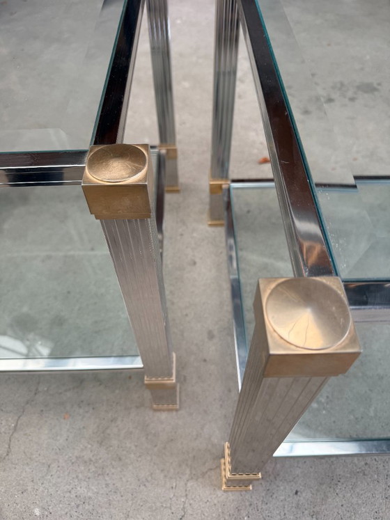 Vintage Pierre Andel Paris Coffee Table (stock: 2) – Pierre Vandel, Glass, Metal (photo 7 of 8)
