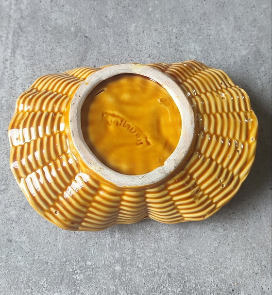 Image 1 of Barbotine "Carrot Basket" Vallauris