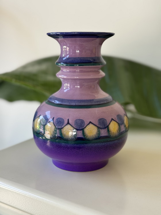 Image 1 of Vintage Flora Gouda Vase Lilac Decor, 60s/70s Ceramic