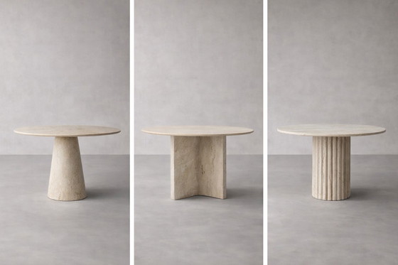 Image 1 of Esstische aus Travertin, runde und personalisierte Esstische