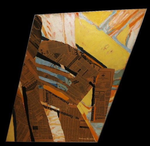 Keidel, Barbara - Trapeze II - mixed media/collage - signed by hand unique piece