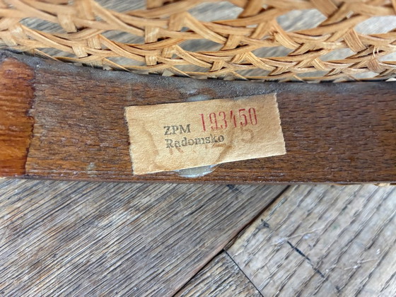 4x Thonet no 14 style chairs with excellent webbing seat, ZPM Radomsko, Dining chairs, Rattan, Wood, Beige (photo 9 of 10)