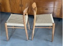 Set di 2 sedie da pranzo modello 75 di Niels Otto Moller / Møller, anni '50