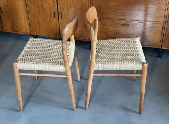 Image 1 of Ensemble de 2 chaises de salle à manger Niels Otto Moller / Møller modèle 75, années 1950