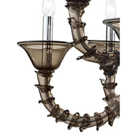 Image 1 of Stunning Modern Smoked-Fumè “Ca’ Rezzonico” Murano Glass Chandelier