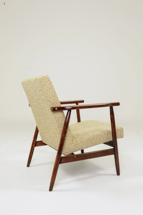 Image 1 of Fauteuil vintage vert mélange bouclé 1970 mid century modern design