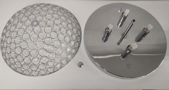 Image 1 of Retro transparent ceiling lamp with halogen lighting (large version).