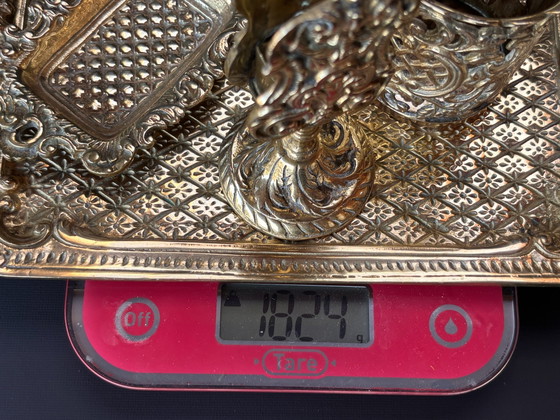 Image 1 of Komplettes Raucherset aus vergoldetem Messing – Rokoko-/Napoleon-III.-Stil