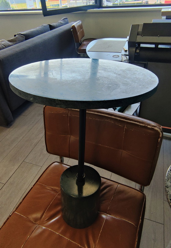 Image 1 of Green Marble Side Table Metal