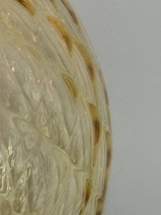 Image 1 of Mid-Century Design Amber Glass Globe Pendant Lamp. Germany, 1960s