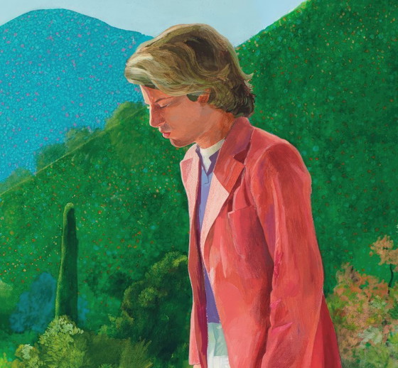 Image 1 of Pool mit zwei Figuren (Porträt eines Künstlers) David Hockney 1972 - Poster 100 x 70 cm