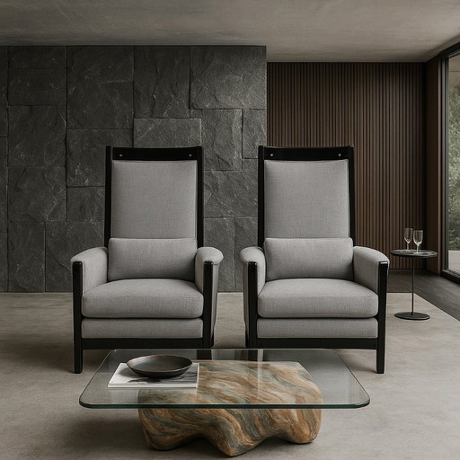 2 x Giorgetti-Sessel, italienisches Design, Umberto Asnago