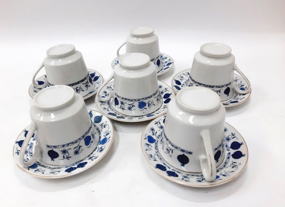 Image 1 of Vintage Espresso Coffee Cups & Saucers, Set of 6