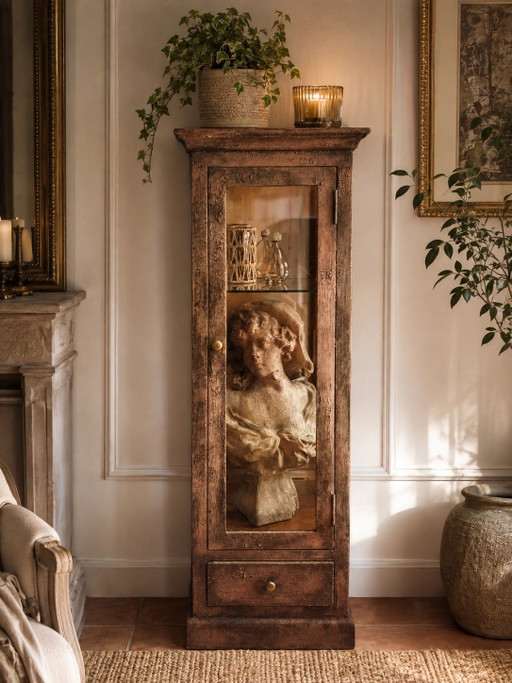 Antik-Stil, patinierte Vitrine – vitrinekasten, Wood